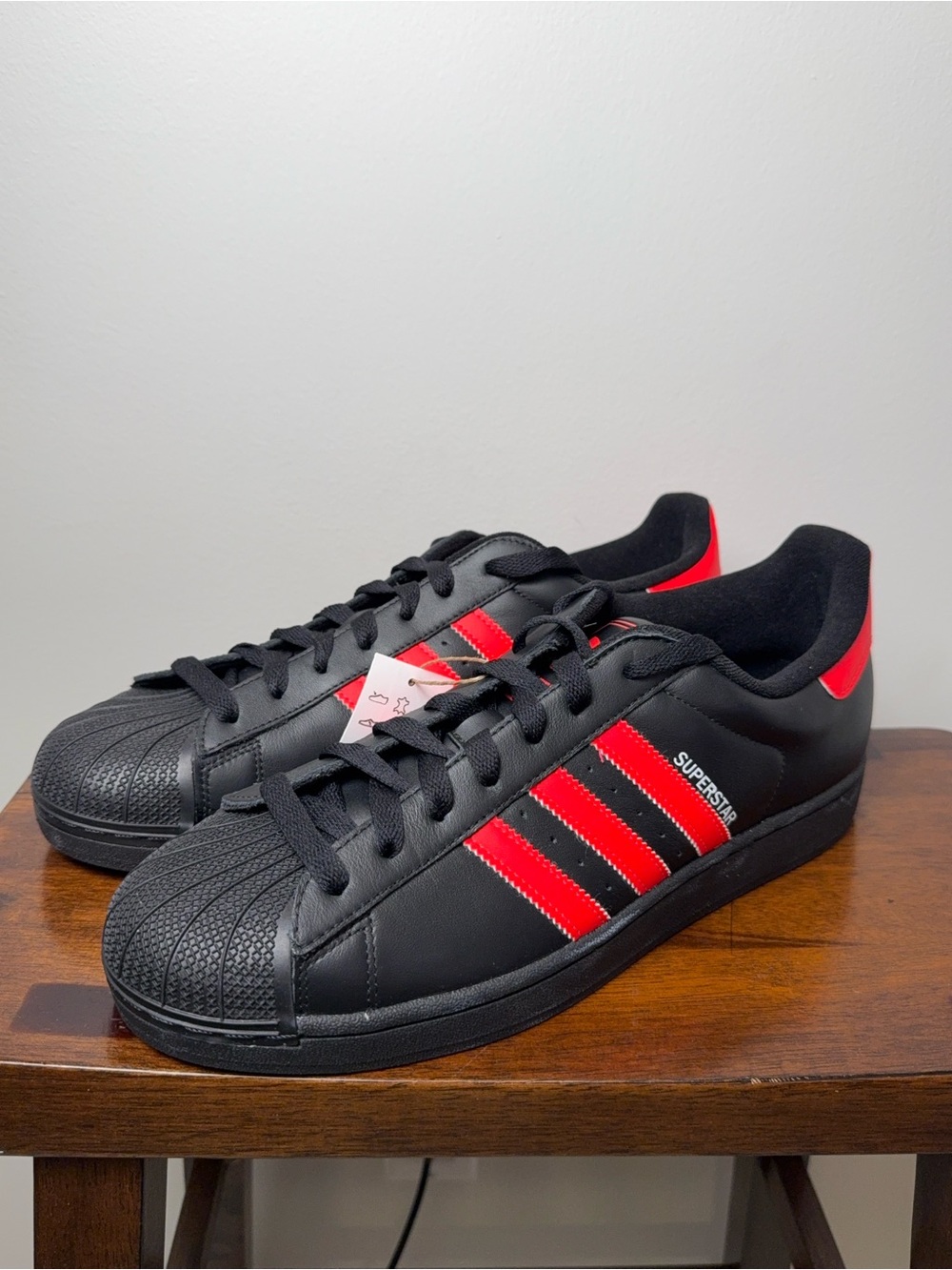 adidas Superstar II Men’s Size 13 Black Lucid Red JQ3176 New No Box